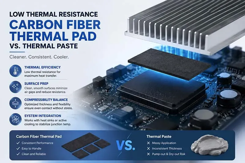 Low Thermal Resistance Carbon Fiber Thermal Pad vs Thermal Paste